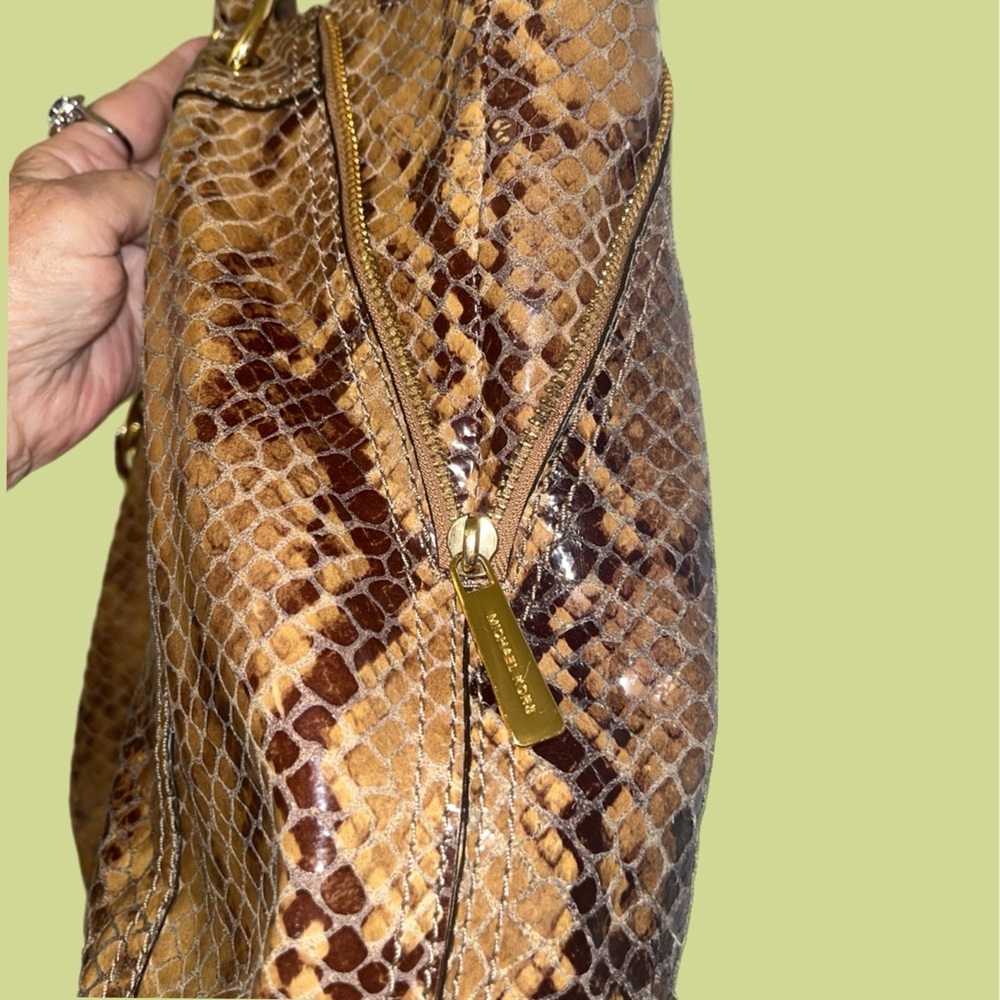 Michael Kors Tan Genuine Python Snake Shoulder Bag - image 4